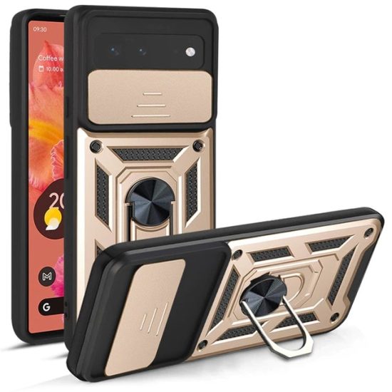 Shockproof Google Pixel 6 Pro Case With Ring and Card Holder