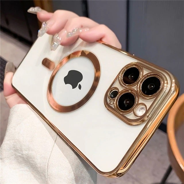 gold Wireless Magsafe Clear Phone Case