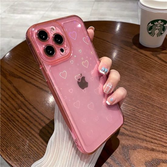 3D Laser Glitter iPhone Case Pink