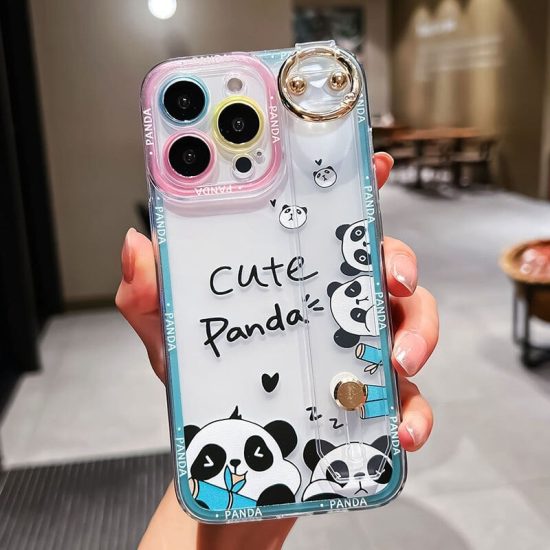 Cute Panda iPhone Case With Hand Strap