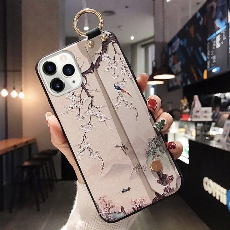 Flower & Bird iPhone Case With Hand Holder Waw Cases