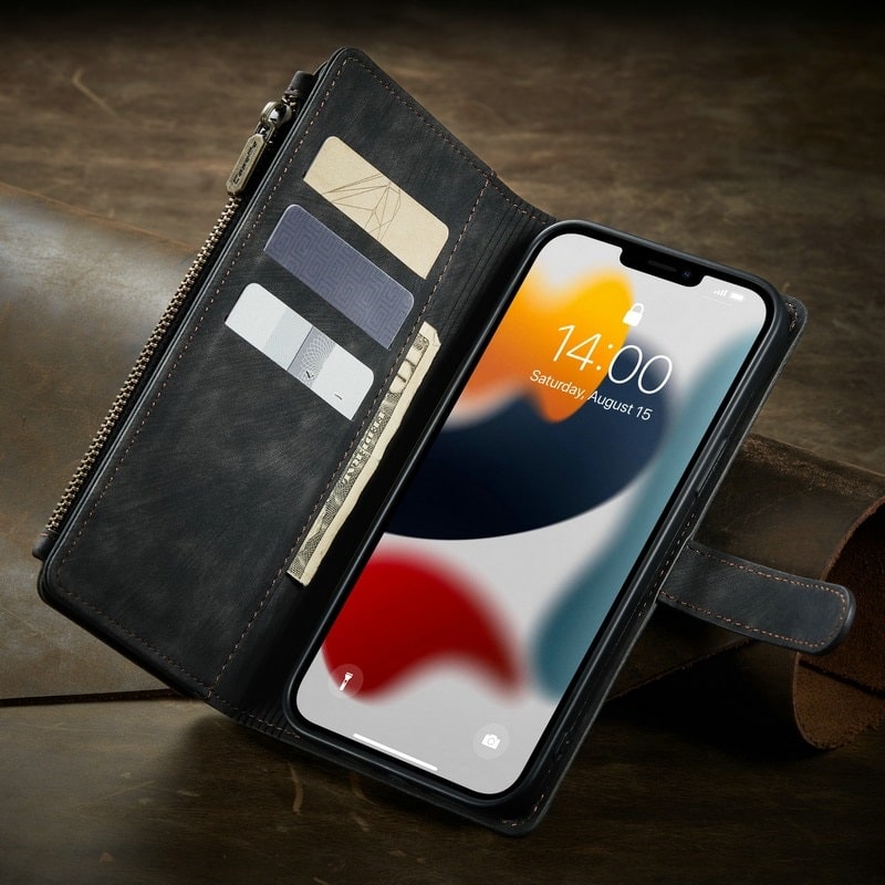 Leather Magnetic Wallet iPhone 14 Case