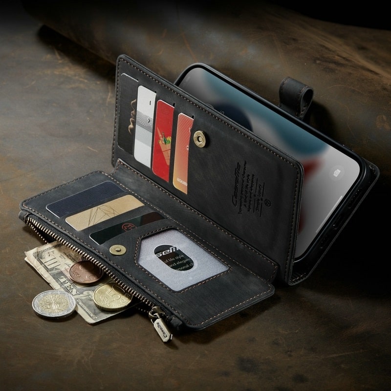 Leather Magnetic Wallet iPhone 14 Max Case