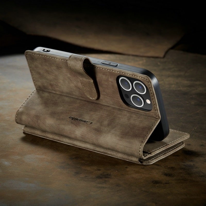 Leather Magnetic Wallet iPhone 14 Pro Case