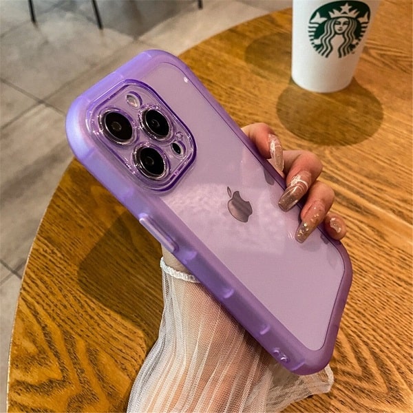 Purple Shockproof Silicone Clear iPhone Case