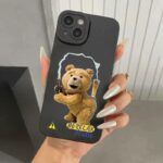 Teddy Bear Phone Case Black Color