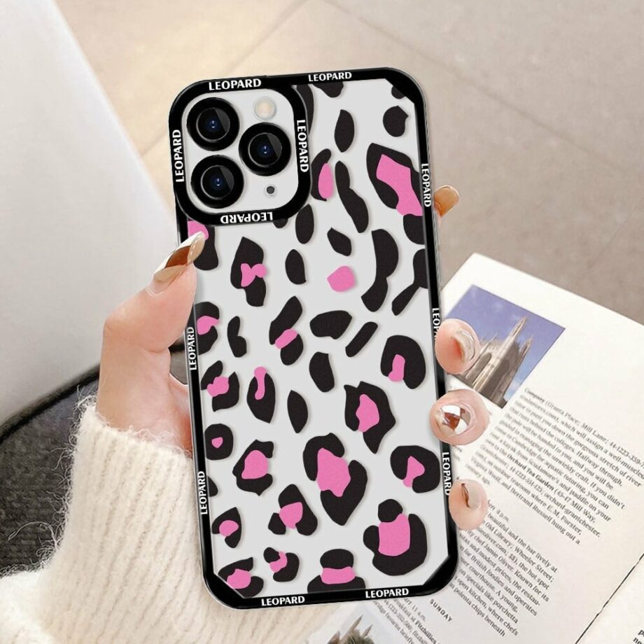 Pink & Black Leopard iPhone Case