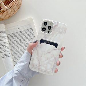 White Marble iPhone Case With Card Holder