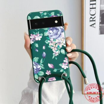 Flower Google Pixel Case With Crossbody Strap