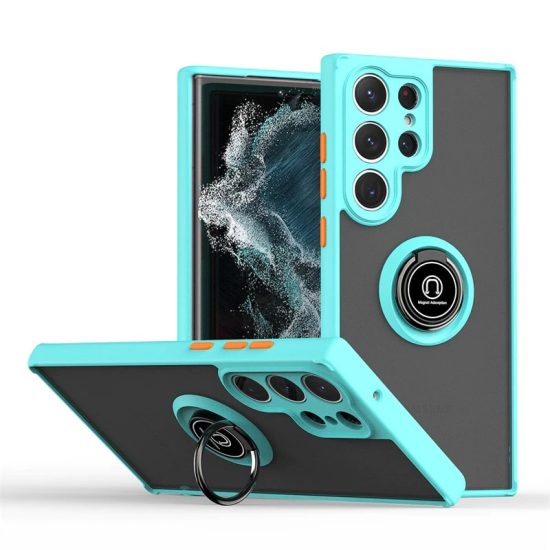 Matte Square Samsung S23 Ultra Case With Ring Stand Holder