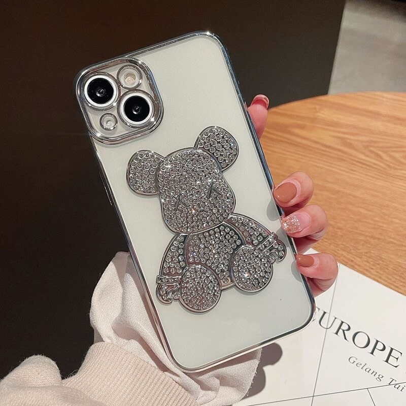 Silver bearbreak phone case
