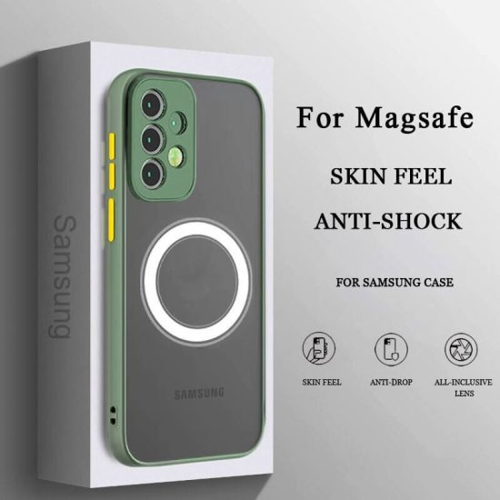 Army Green Shockproof Armor Mag Safe Magnetic Matte Case