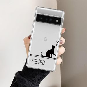 Black Cat Clear Google Pixel Case