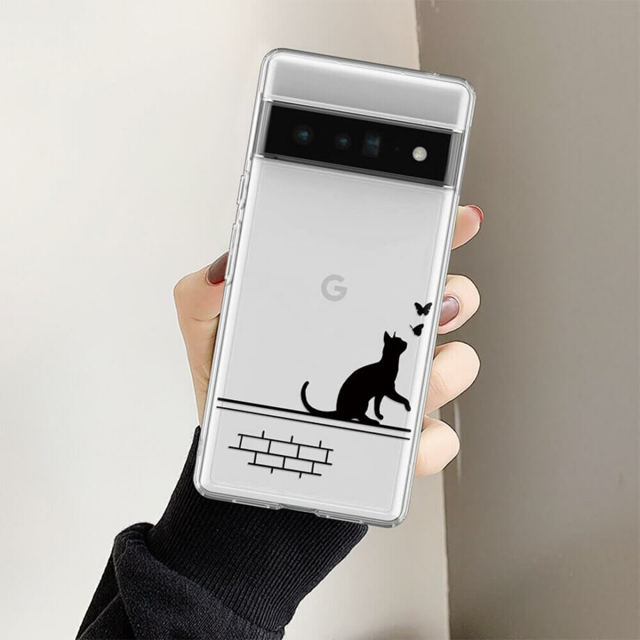 Black Cat Clear Google Pixel Case