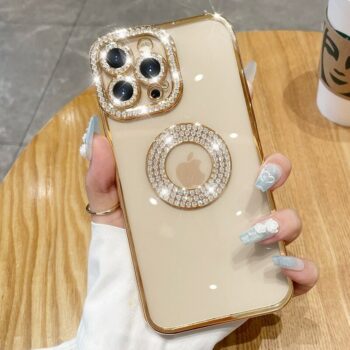 Logo Hole Bling Diamond iPhone Case