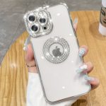Logo Hole Glitter Bling Diamond iPhone Case
