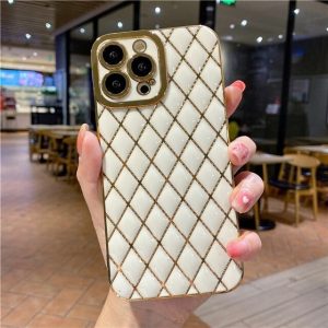 Luxury Plating Frame Quilted Phone Case