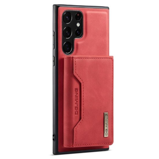 Red Leather Samsung Phone Case with Card Holder