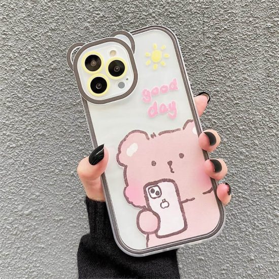 Shockproof iPhone Case With Ear Bear Camera Protection