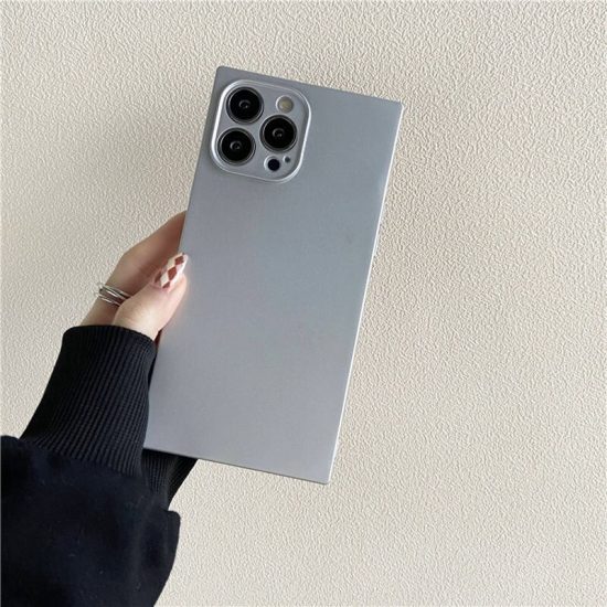 Silver square matte phone case cover