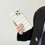 White Grid Cube iPhone case