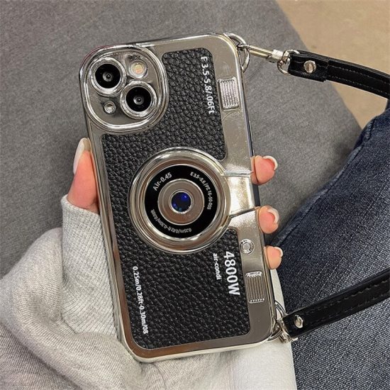 3D Camera iPhone Case With Leather Hand Strap