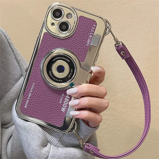 3D Vintage Retro Camera iPhone Case With Hand Strap