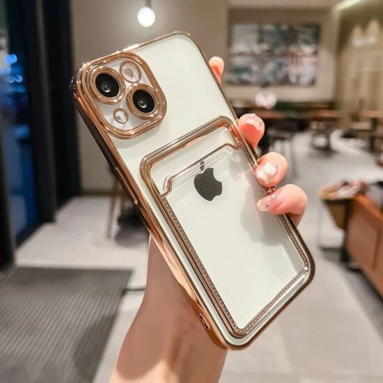 Gold Clear Polaroid Slot iPhone Case