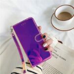 Mirror Glossy Leather Wallet Case With Card Holder