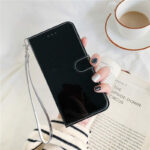 Mirror Glossy Leather Wallet Phone Case With Card Holder