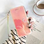 Pink Leather Wallet Case With Card Holder for Google Pixel