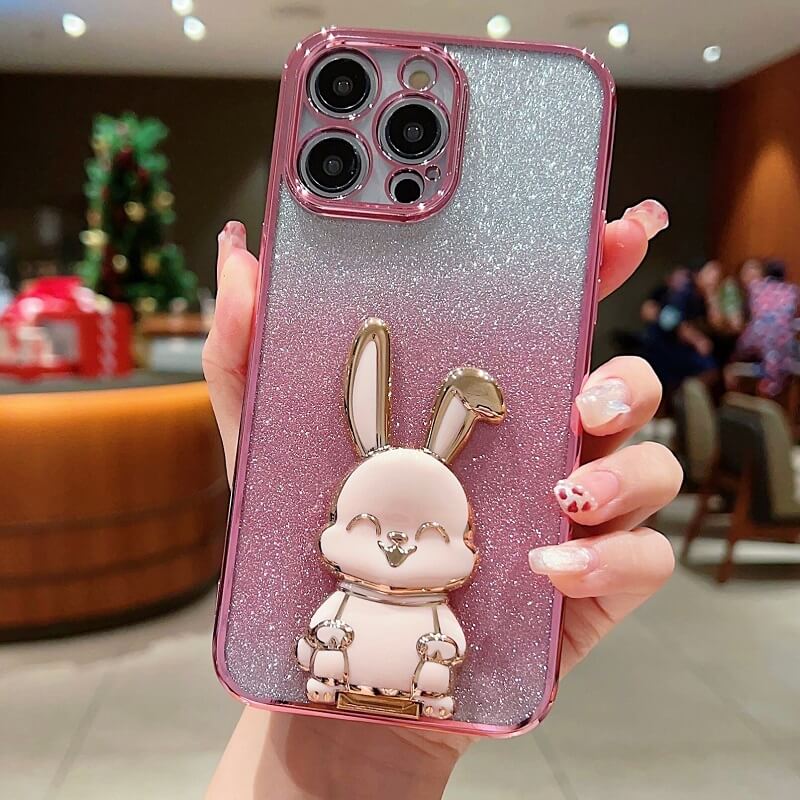 Shockproof Glitter Rabbit IPhone Case (2)