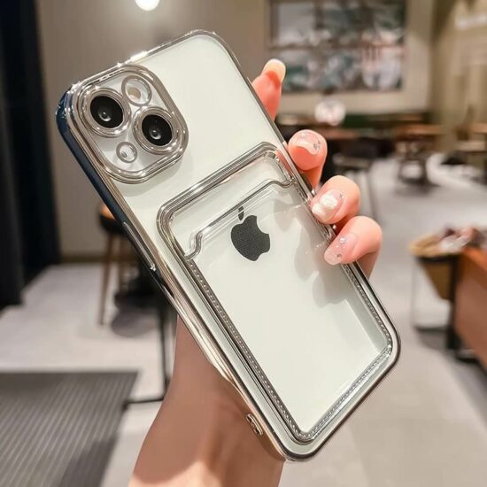 Silver Clear Polaroid Slot Phone Case
