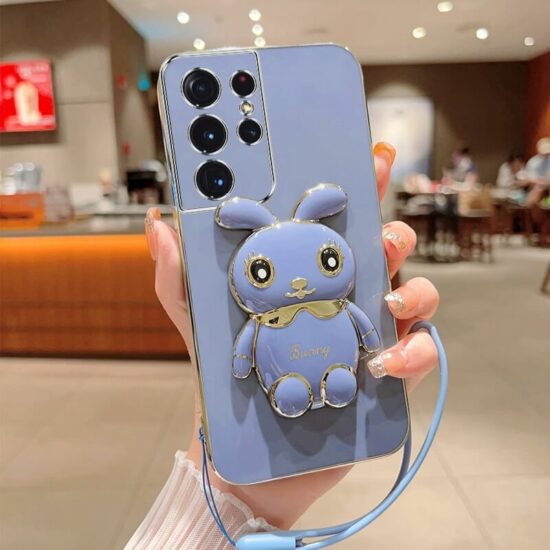 Bunny Rabbit phone case with hand strap and holder (5)