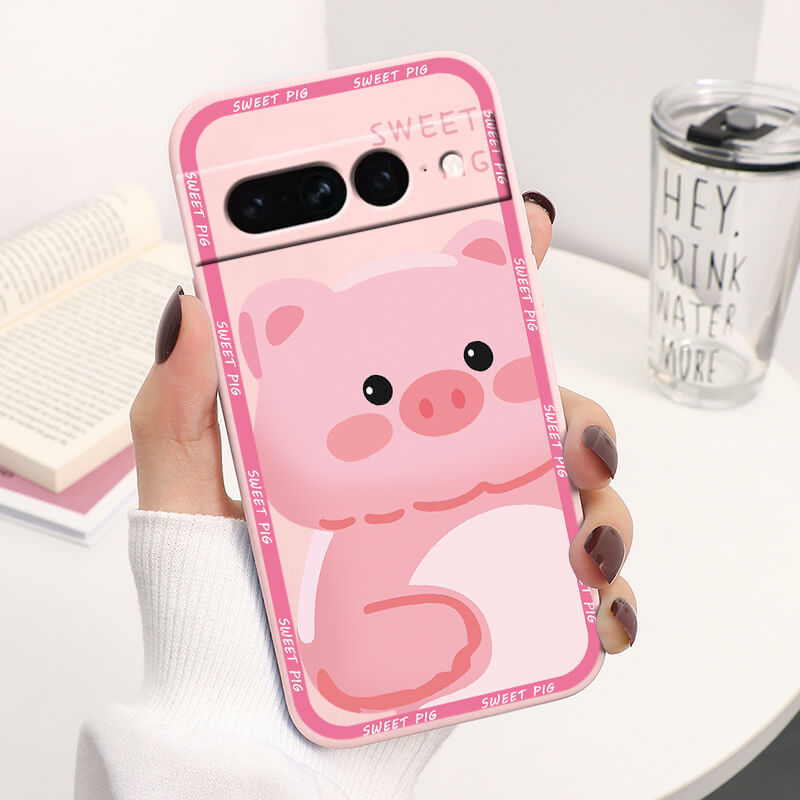 Cute Pink Pig Google Pixel 7 and 7 Pro Case