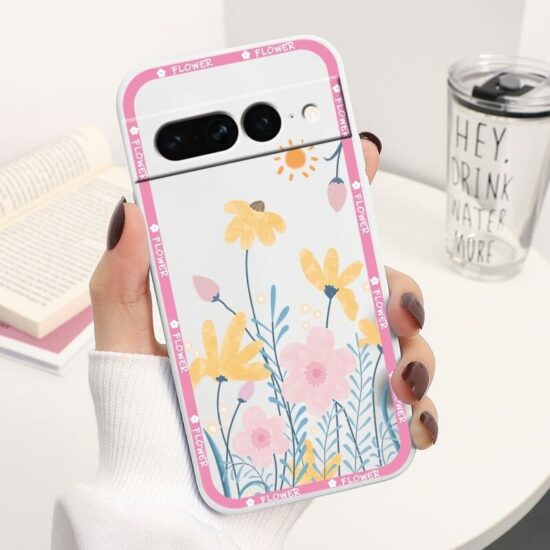 Flower and Sun Phone Case for Google Pixel 7 and 7 Pro