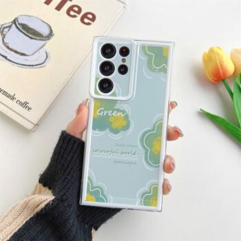 Green flower samsung phone case
