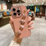 Jewelled iPhone 14 Pro Max Case With Heart Hand Strap (2)