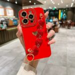 Jewelled iPhone 14 Pro Max Case With Heart Hand Strap (3)