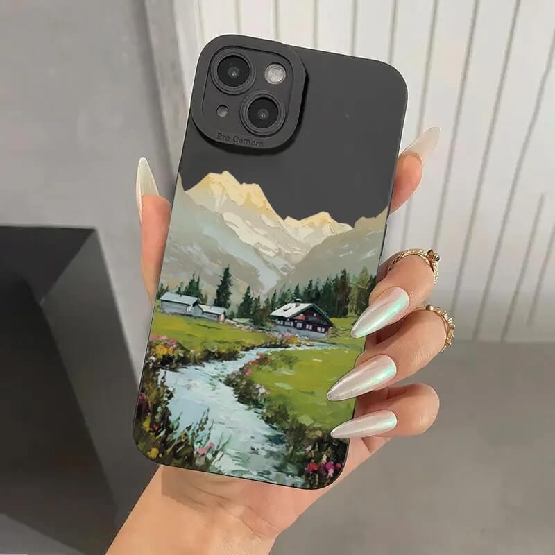 Black Mountain River Landscape iPhone Case Black Mountain River Landscape iPhone Case