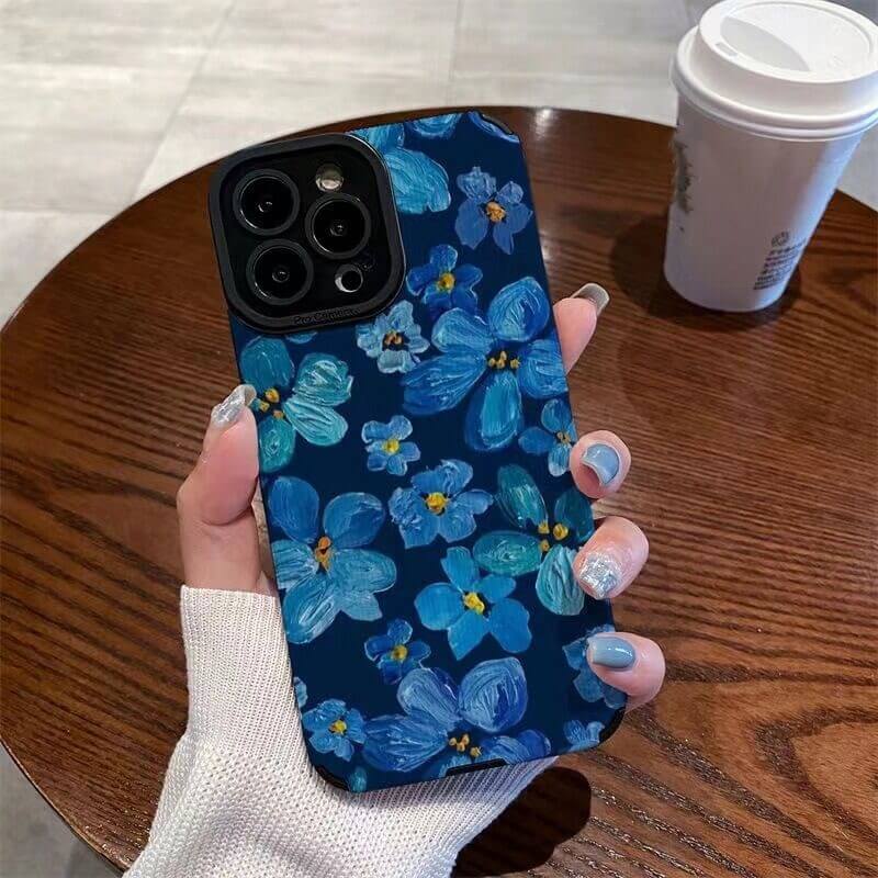 Blue Flower Shockproof iPhone Case