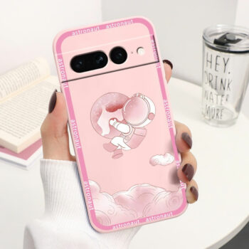 Pink Astronaut Case for Google Pixel 7, 7 Pro