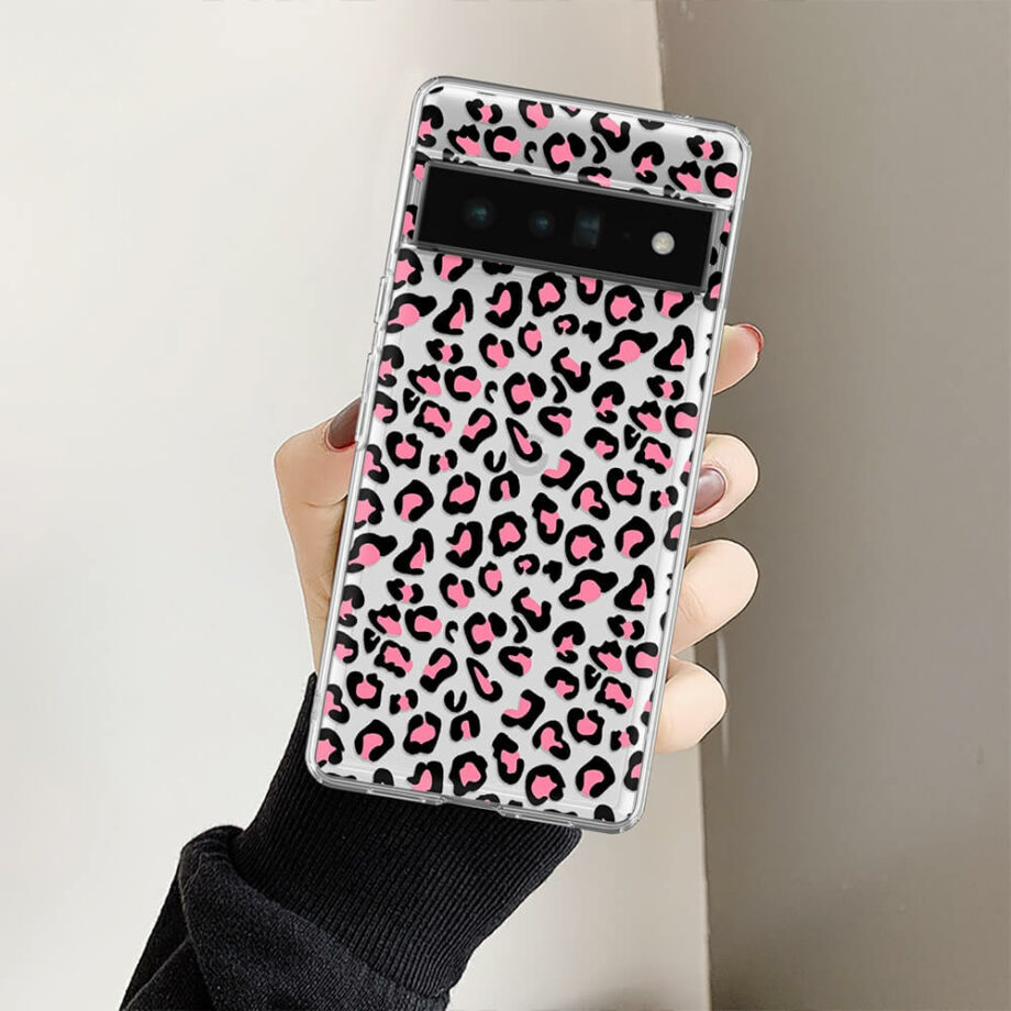 Pink Leopard Print Clear Google Pixel Case
