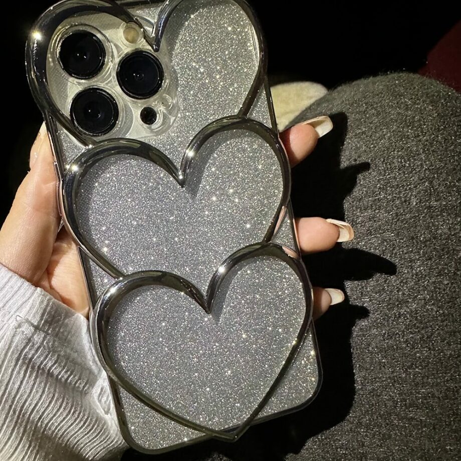 Love Heart Glitter Bling iPhone Case