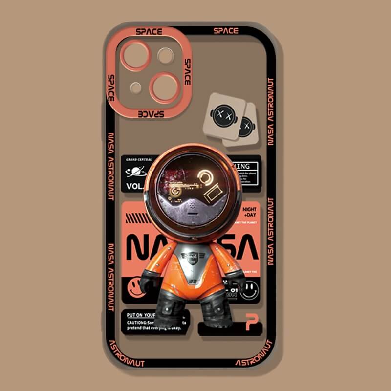 Orange Astro Bot Space iPhone Case