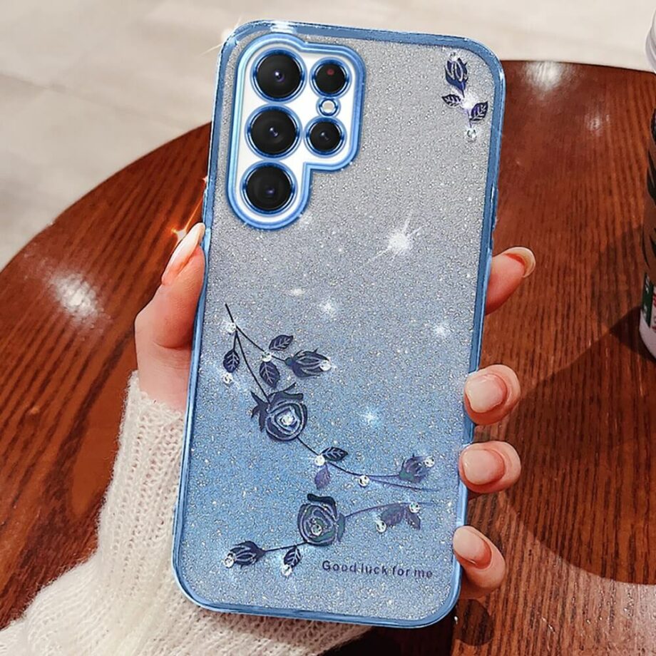 Ultra protection glitter flower Samsung Phone Case