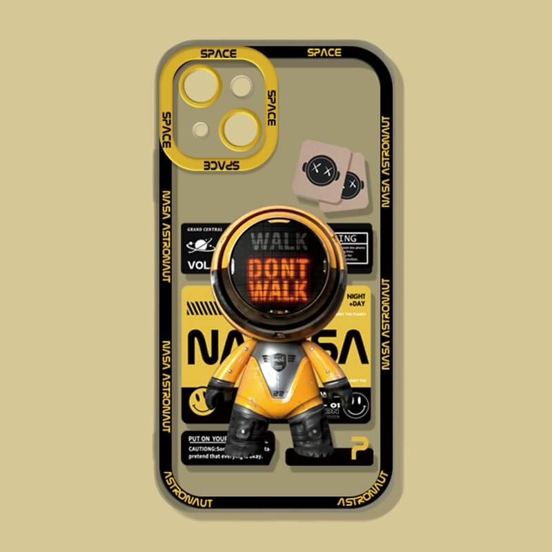 Yellow Astro Bot Space iPhone Case