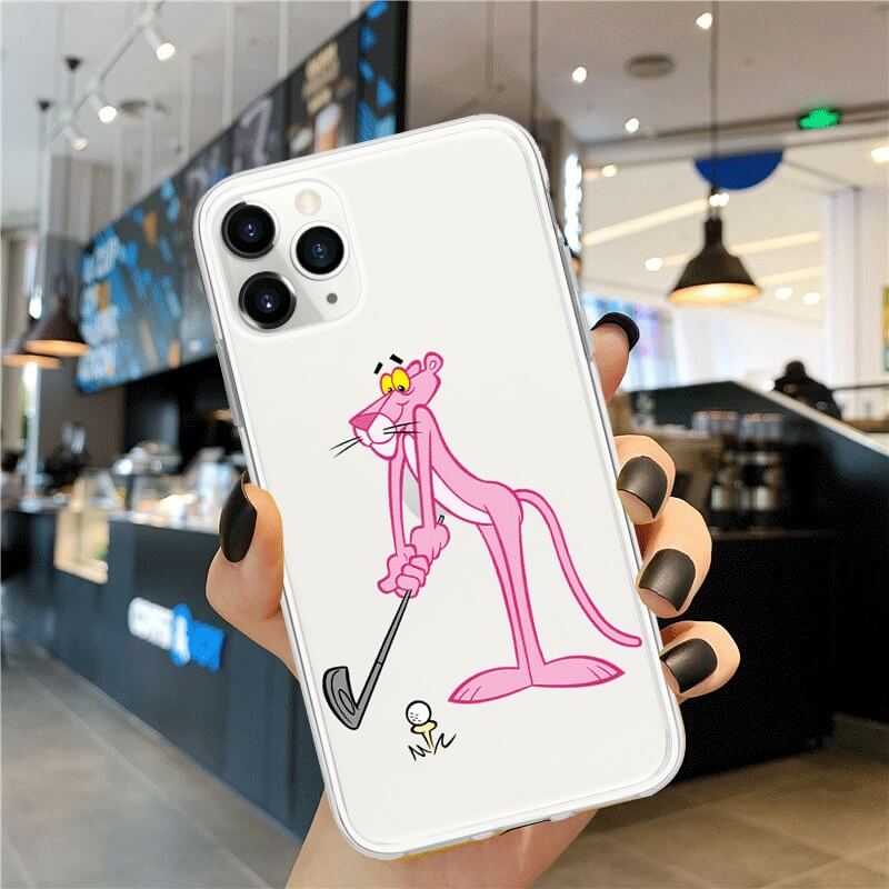 pink panther playing golf iPhone case