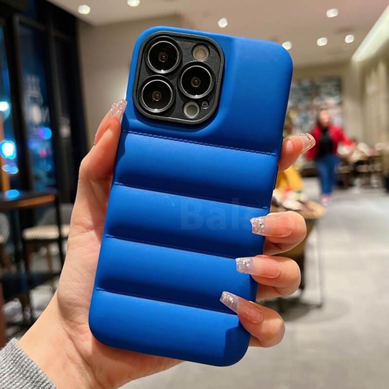 Blue Down Jacket Cases Phone Silicone Cover