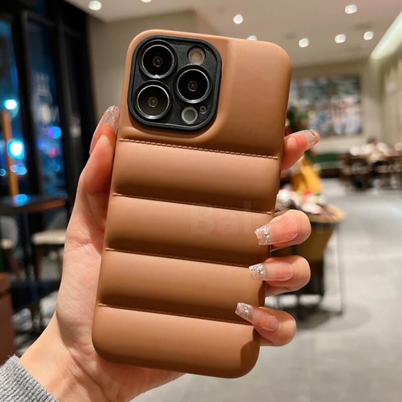 Brown Down Jacket Cases Phone Silicone Cover